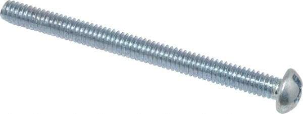 Value Collection - #8-32 UNC, 2" Length Under Head Slotted/Phillips Drive Machine Screw - Round Head, Grade J82 Steel, Zinc-Plated Finish, Without Washer - Benchmark Tooling