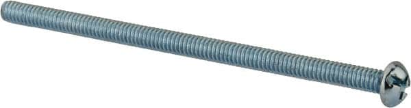 Value Collection - #8-32 UNC, 3" Length Under Head Slotted/Phillips Drive Machine Screw - Round Head, Grade J82 Steel, Zinc-Plated Finish, Without Washer - Benchmark Tooling
