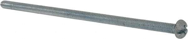 Value Collection - #8-32 UNC, 4" Length Under Head Slotted/Phillips Drive Machine Screw - Round Head, Grade J82 Steel, Zinc-Plated Finish, Without Washer - Benchmark Tooling
