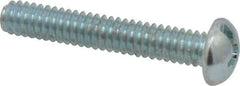 Value Collection - 1/4-20 UNC, 1-1/2" Length Under Head Slotted/Phillips Drive Machine Screw - Round Head, Grade J82 Steel, Zinc-Plated Finish, Without Washer - Benchmark Tooling