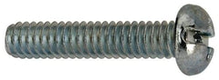 Value Collection - 1/4-20 UNC, 1-1/4" Length Under Head Slotted/Phillips Drive Machine Screw - Round Head, Grade J82 Steel, Zinc-Plated Finish, Without Washer - Benchmark Tooling