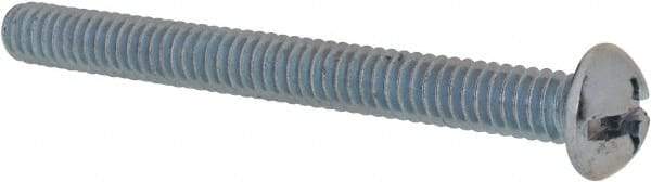 Value Collection - 1/4-20 UNC, 2-1/2" Length Under Head Slotted/Phillips Drive Machine Screw - Round Head, Grade J82 Steel, Zinc-Plated Finish, Without Washer - Benchmark Tooling