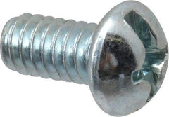 Value Collection - 1/4-20 UNC, 1/2" Length Under Head Slotted/Phillips Drive Machine Screw - Round Head, Grade 2 Steel, Zinc-Plated Finish, Without Washer - Benchmark Tooling