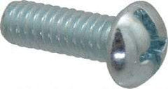 Value Collection - 1/4-20 UNC, 3/4" Length Under Head Slotted/Phillips Drive Machine Screw - Round Head, Grade J82 Steel, Zinc-Plated Finish, Without Washer - Benchmark Tooling