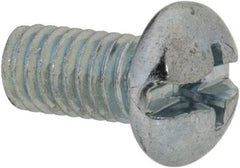 Value Collection - #10-32 UNF, 3/8" Length Under Head Slotted/Phillips Drive Machine Screw - Round Head, Grade 2 Steel, Zinc-Plated Finish, Without Washer - Benchmark Tooling