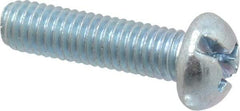 Value Collection - #10-32 UNF, 3/4" Length Under Head Slotted/Phillips Drive Machine Screw - Round Head, Grade J82 Steel, Zinc-Plated Finish, Without Washer - Benchmark Tooling