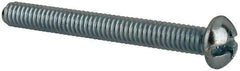 Value Collection - #8-32 UNC, 1-1/2" Length Under Head Slotted/Phillips Drive Machine Screw - Round Head, Grade J82 Steel, Zinc-Plated Finish, Without Washer - Benchmark Tooling