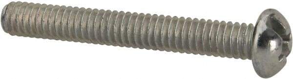 Value Collection - #8-32 UNC, 1-1/4" Length Under Head Slotted/Phillips Drive Machine Screw - Round Head, Grade J82 Steel, Zinc-Plated Finish, Without Washer - Benchmark Tooling