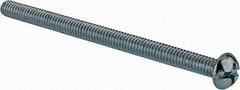 Value Collection - #8-32 UNC, 2-1/2" Length Under Head Slotted/Phillips Drive Machine Screw - Round Head, Grade J82 Steel, Zinc-Plated Finish, Without Washer - Benchmark Tooling
