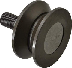 Osborn International - 3-1/2" Roller Diam x 1-11/16" Width, 7/8" Stud Diam x 2" Length, V Grooved Concentric Stud - Steel, 1-1/8" Thread Length, 7/8-14 Thread, 3-11/16" OAL, 2,270 Lb Dynamic Cap - Benchmark Tooling