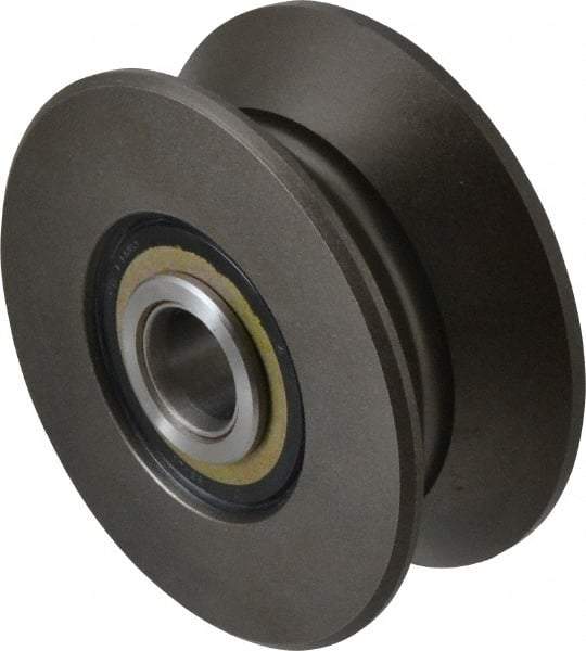 Osborn International - 3-3/4" Roller Diam x 1-9/16" Width, V Grooved Yoke Roller - Steel, 7,630 Lb Dynamic Cap - Benchmark Tooling