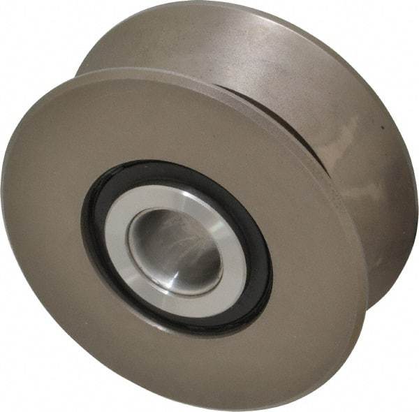 Osborn International - 4-1/2" Roller Diam x 1-13/16" Width, V Grooved Yoke Roller - Steel, 14,300 Lb Dynamic Cap - Benchmark Tooling