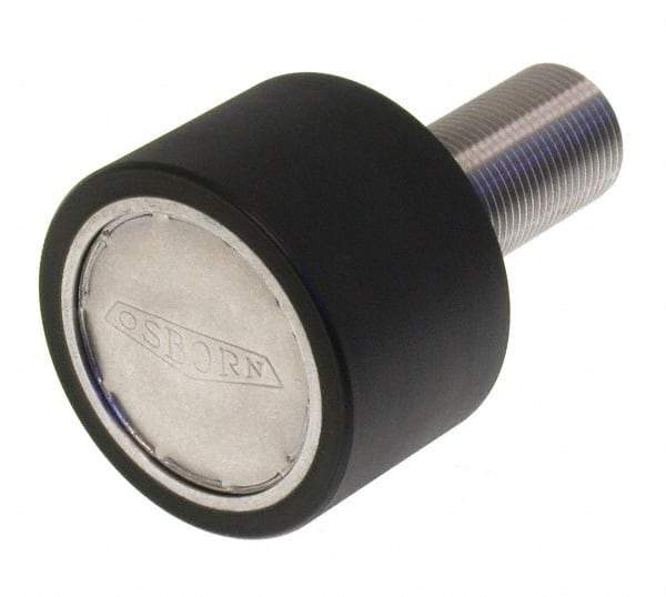 Osborn International - 1-1/2" Roller Diam x 1-3/16" Width, 5/8" Stud Diam x 1-1/2" Length, Plain Stud Load Runner - Urethane, 3/4" Thread Length, 5/8-18 Thread, 2-11/16" OAL, 170 Lb Dynamic Cap - Benchmark Tooling