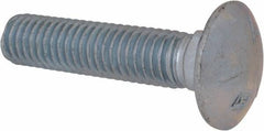 Value Collection - 7/16-14 UNC 2" Length Under Head, Standard Square Neck, Carriage Bolt - Grade 5 Steel, Zinc-Plated Finish - Benchmark Tooling