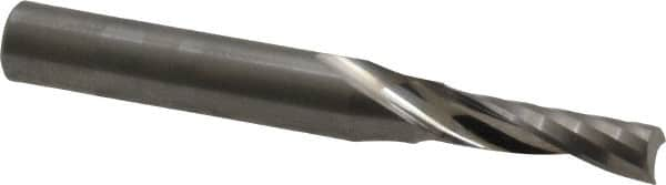 Onsrud - 3/16" Cutting Diam x 5/8" Length of Cut, 1 Flute, Upcut Spiral Router Bit - Uncoated, Right Hand Cut, Solid Carbide, 2" OAL x 1/4" Shank Diam, Single Edge, 21° Helix Angle - Benchmark Tooling