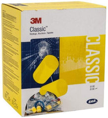 3M - Disposable, Corded, 29 dB, Barrel Earplugs - Yellow, 500 Pairs - Benchmark Tooling