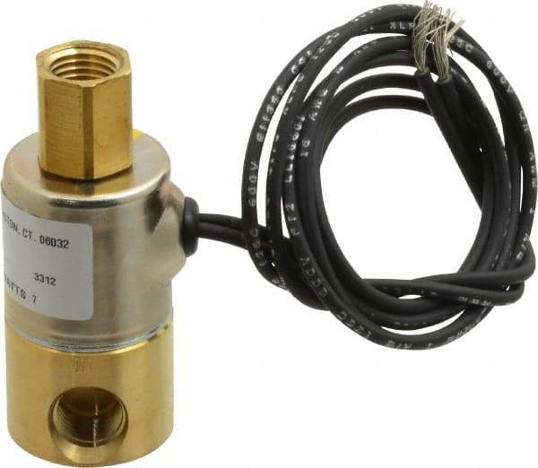 KIP - 1/4" Port, Direct Acting, Brass Solenoid Valve - Normally Open, 140 Max PSI, Buna-N Seal - Benchmark Tooling