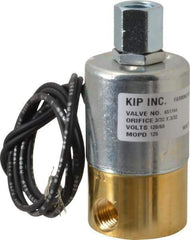 KIP - 1/4" Port, Direct Acting, Brass Solenoid Valve - Normally Closed, 125 Max PSI, Buna-N Seal - Benchmark Tooling