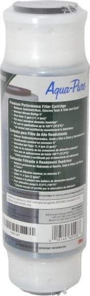 3M Aqua-Pure - 3" OD, 5µ, Cellulose Fiber Carbon & Scale Cartridge Filter - 9-3/4" Long, Reduces Dirt, Rust, Tastes, Odors & Scale - Benchmark Tooling