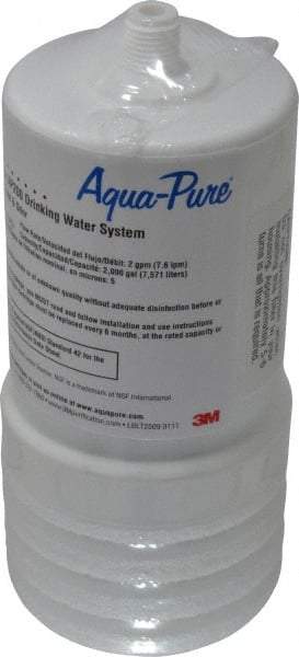 3M Aqua-Pure - 3-1/16" OD, 5µ, Cellulose Fiber 2/Pk. Replacement Cartridge for AP200 - 6-15/16" Long, Reduces Sediments, Tastes, Odors & Chlorine - Benchmark Tooling