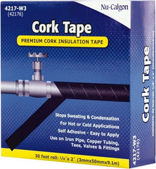 Nu-Calgon - Pipe Jacketing Insulation & Accessories; Type: Cork Tape ; Length (Feet): 30 ; Width (Inch): 2 ; Thickness: 1/8 (Inch) - Exact Industrial Supply