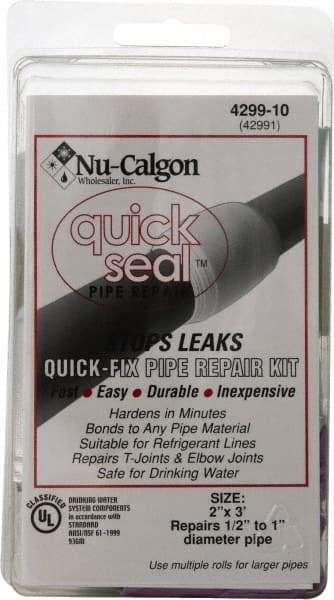 Nu-Calgon - 2" Wide x 3' Long General Purpose Pipe Repair Tape - -450 to 550°F, White - Benchmark Tooling