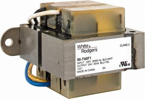 White-Rodgers - 3-1/4" Wide x 2.19" Deep x 2-3/4" High, Foot Mount HVAC Transformer - 40 Amperage Rating, 120 Primary Voltage, 24 Secondary Voltage - Benchmark Tooling