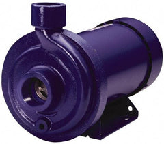 Goulds Pumps - TEFC Motor, 208-230/460 Volt, 4.0/2.0 Amp, 3 Phase, 1 HP, 3500 RPM, Cast Iron Straight Pump - 1-1/4 Inch Inlet, 1 Inch Outlet, 44 Max Head psi, 316L Stainless Steel Impeller, Carbon Ceramic Buna Seal, 102 Ft. Shut Off - Benchmark Tooling