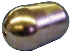 Made in USA - 3" Diam x 7" Long, Oblong, Tubed Through Connection, Metal Float - 3/8" Rod Thread, Copper, 25 Max psi, 20 Gauge - Benchmark Tooling