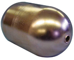 Made in USA - 4" Diam x 7" Long, Oblong, Tubed Through Connection, Metal Float - 1/2" Rod Thread, Copper, 25 Max psi, 23 Gauge - Benchmark Tooling