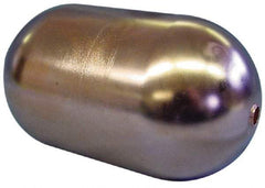 Made in USA - 6" Diam x 8" Long, Oblong, Tubed Through Connection, Metal Float - 3/8" Rod Thread, Copper, 25 Max psi, 21 Gauge - Benchmark Tooling