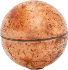 Made in USA - 2" Diam, Spherical, Internal Connection, Metal Float - 1/4-20 Thread, Copper, 25 Max psi, 24 Gauge - Benchmark Tooling