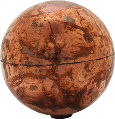 Made in USA - 2" Diam, Spherical, Internal Connection, Metal Float - 8-32 Thread, Copper, 25 Max psi, 24 Gauge - Benchmark Tooling