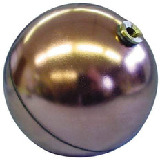 Made in USA - 6" Diam, Spherical, Hex Spud Connection, Metal Float - 1/4 NPT Thread, Copper, 25 Max psi, 23 Gauge - Benchmark Tooling