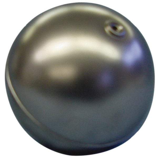 Made in USA - 2" Diam, Spherical, Internal Connection, Metal Float - 1/4-20 Thread, Stainless Steel, 550 Max psi, 28 Gauge - Benchmark Tooling