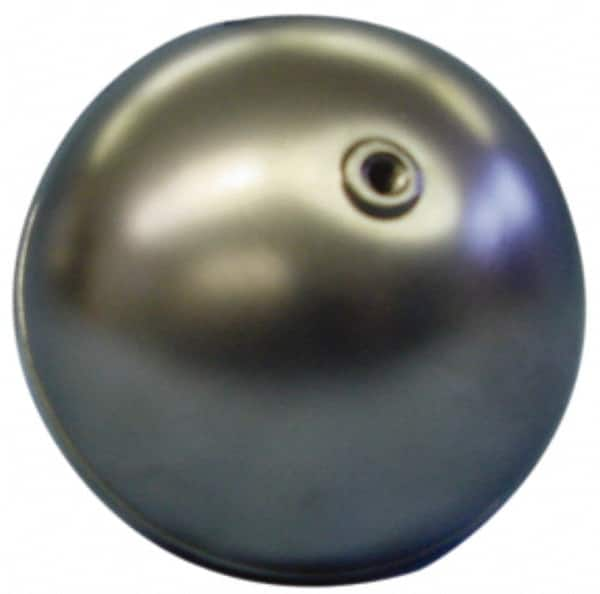 Made in USA - 2" Diam, Spherical, Internal Connection, Metal Float - 10-32 Thread, Stainless Steel, 1,000 Max psi, 22 Gauge - Benchmark Tooling