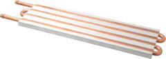 Lytron - 12" Long x 3-1/2" High, Beaded Connection Copper Tube Cold Plate - 3/8 OD Tube, 4-Pass Fluid Path, Water Cooling, 1/2" Thick - Benchmark Tooling