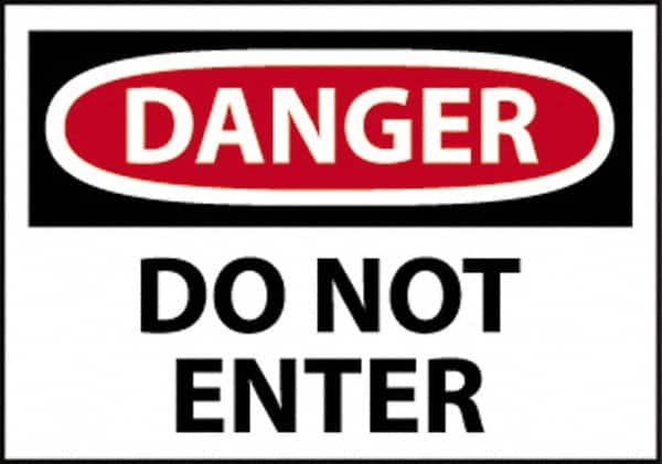 NMC - "Danger - Do Not Enter", 14" Long x 20" Wide, Aluminum Safety Sign - Rectangle, 0.04" Thick, Use for Security & Admittance - Benchmark Tooling
