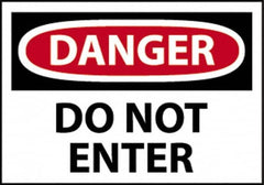 NMC - "Danger - Do Not Enter", 14" Long x 20" Wide, Rigid Plastic Safety Sign - Rectangle, 0.05" Thick, Use for Security & Admittance - Benchmark Tooling