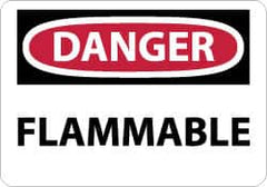 NMC - Danger - Flammable, Fiberglass Fire Sign - 14" Wide x 10" High - Benchmark Tooling
