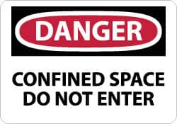 NMC - "Danger - Confined Space - Do Not Enter", 10" Long x 14" Wide, Aluminum Safety Sign - Rectangle, 0.04" Thick, Use for Accident Prevention - Benchmark Tooling