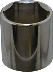 Proto - 3/8" Drive, Standard Hand Socket - 6 Points, 1-5/16" OAL, Chrome Vanadium, Chrome Finish - Benchmark Tooling