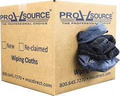 PRO-SOURCE - Reclaimed Rags - Assorted Colors, Denim, Low Lint, 10 Lbs. at 2 to 4 per Pound, Box - Benchmark Tooling