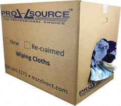 PRO-SOURCE - Reclaimed Rags - Assorted Colors, Terry Cloth, Medium Lint, 50 Lbs. at 3 to 4 per Pound, Box - Benchmark Tooling