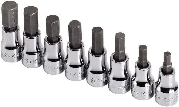 SK - 8 Piece 3/8" Drive Metric Hex Bit Socket Set - 5 to 12mm Hex - Benchmark Tooling