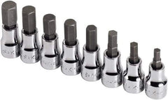 SK - 8 Piece 3/8" Drive Metric Hex Bit Socket Set - 5 to 12mm Hex - Benchmark Tooling