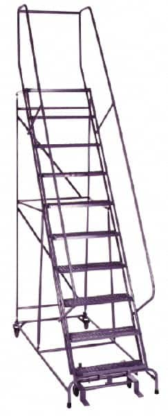 Cotterman - 182" 14 Step Ladder - 350 Lb Capacity, 140" Platform Height, 42" Base Width x 101" Depth, Grip Strut - Benchmark Tooling