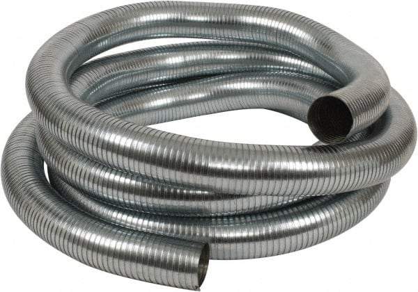 Kuriyama of America - 3" ID x 3-1/8" OD, -60 to 750°F, Galvanized Steel Unlined Flexible Metal Duct Hose - 0.01 to 0.012 Gage Thickness, 20" Bend Radius, 25' Long - Benchmark Tooling