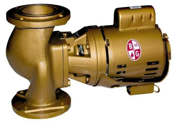 Bell & Gossett - 1/6 hp, 16-5/8" Long, 1 Phase, Bronze Housing, Brass Impeller, Inline Circulator Pump - 115 Volt, 60 Hz, 8-1/2" Flange Width, Bell & Gossett Part No. 102217, 125 Max psi, ODP Motor - Benchmark Tooling