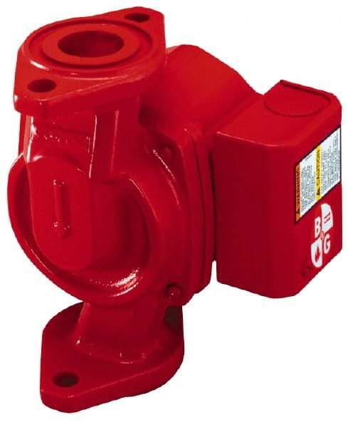 Bell & Gossett - 1/25 hp, 5-9/16" Long, 1 Phase, Cast Iron Housing, Polypropylene Impeller, Inline Circulator Pump - 115 Volt, 60 Hz, 6-3/8" Flange Width, Bell & Gossett Part No. 103251, 150 Max psi, ODP Motor - Benchmark Tooling